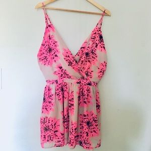 Pink Floral Romper